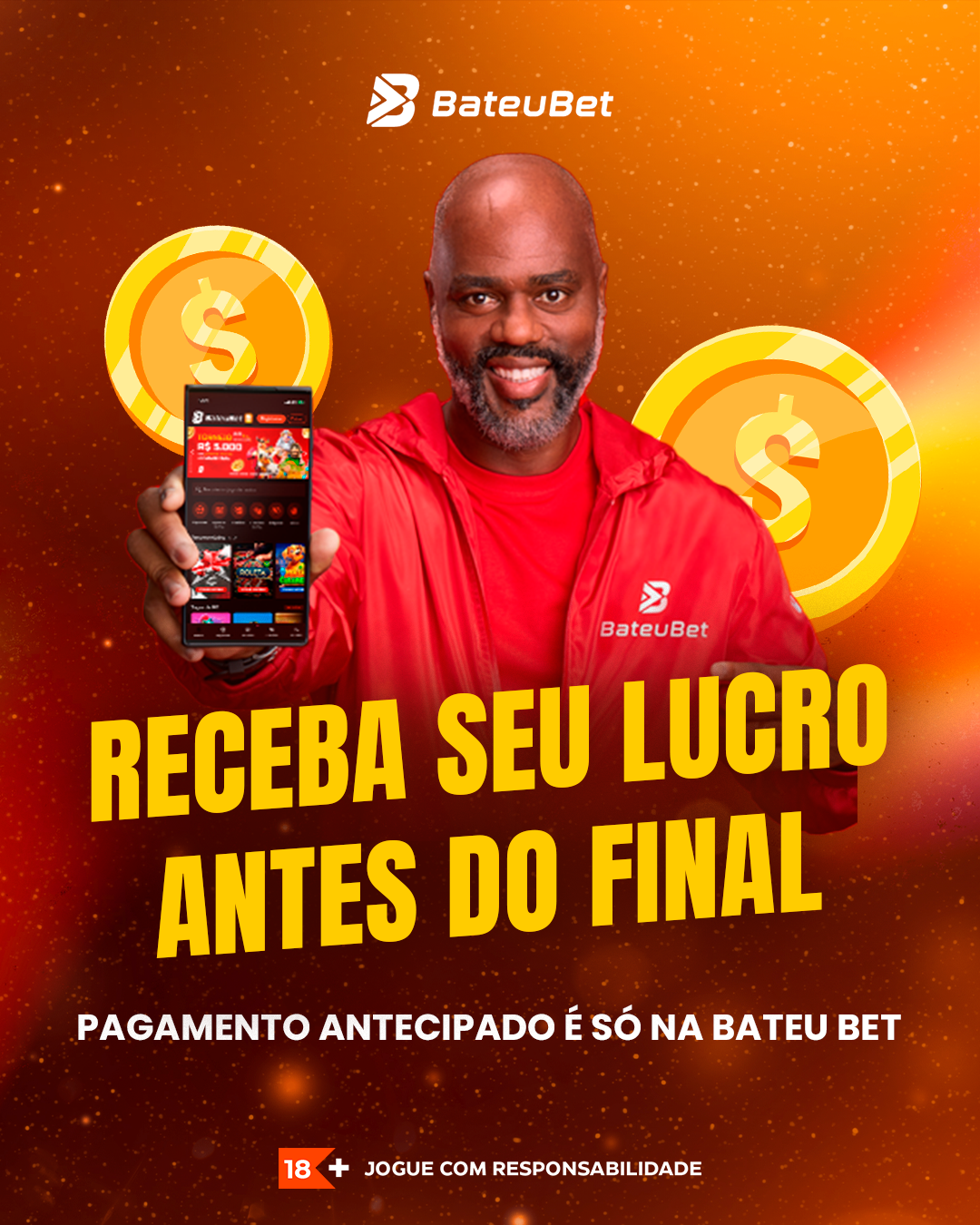 Grafite, ex-jogador de futebol, promovendo a Bateu Bet Plataforma.